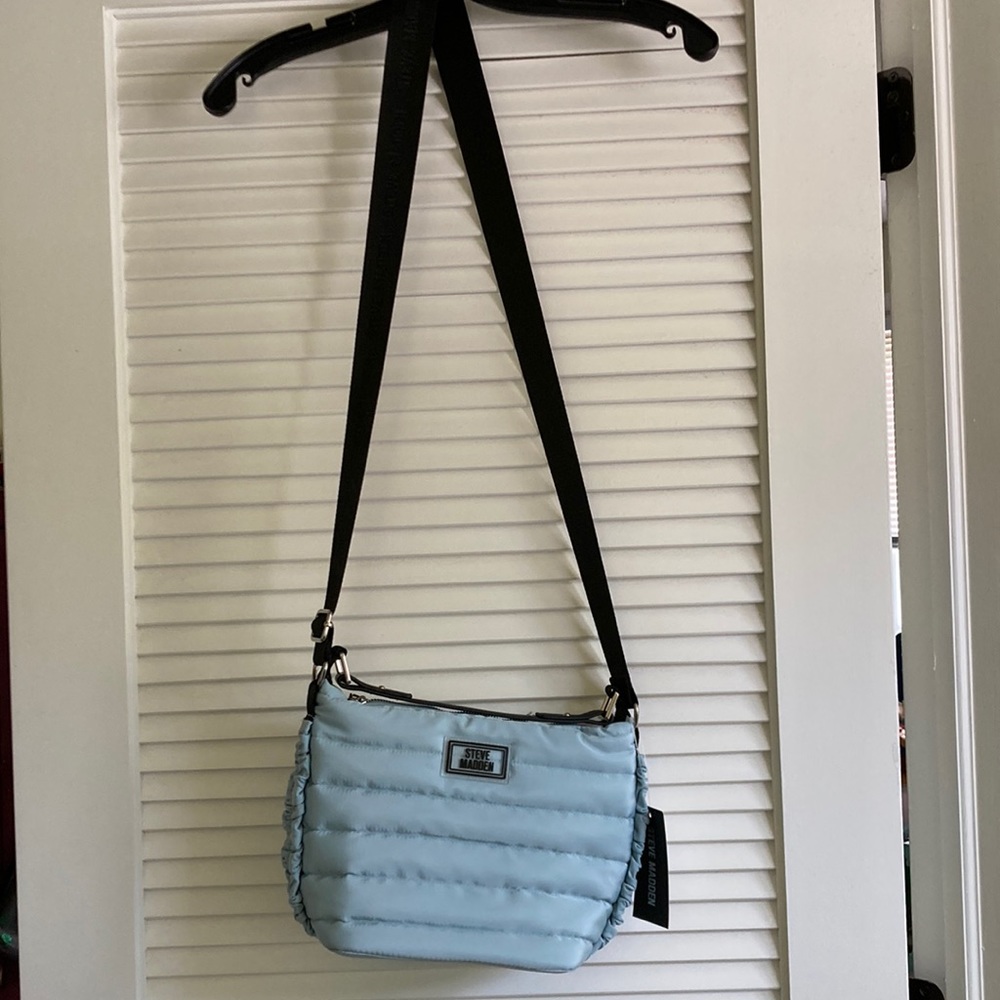 Steve Madden Light Blue Puffer Purse NWT